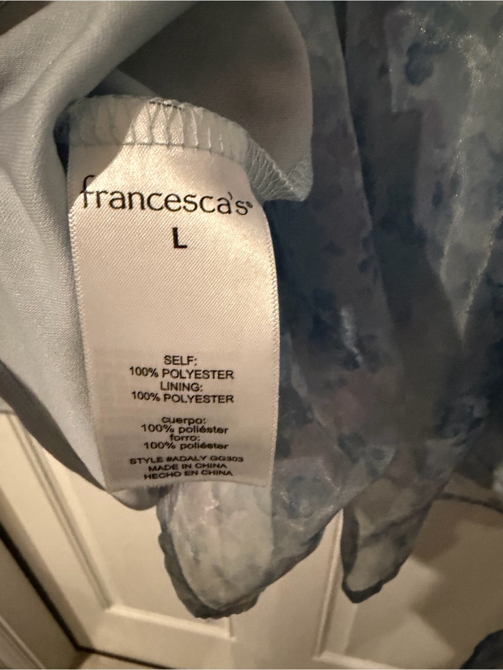 Francesca's Collections Light Blue Floral Tie-Strap Dress - Picture 7 of 8